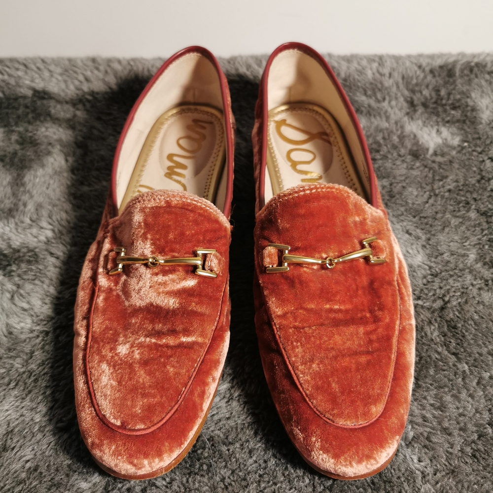 Sam Edelman Velvet Loafers in Rust